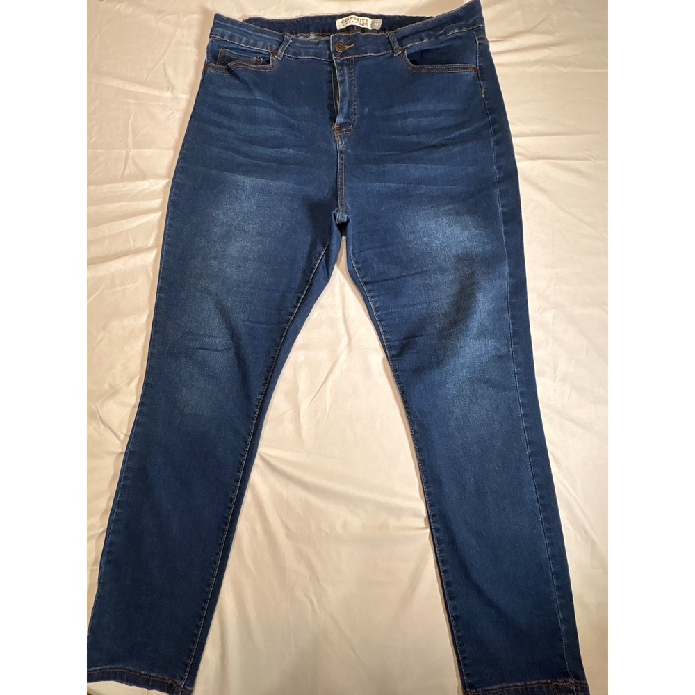 Celebrity Ace Womens Skinny Jeans Dark Wash Stretch Denim Size 18 High Rise